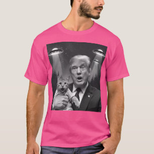 Trump With Cat Ufo Selfie Meme Shirt - Funny Alien