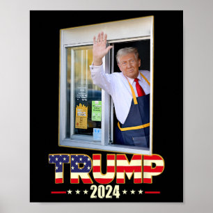 Trump With Mc Donald Trump Worker Vote For Trump 1 Poster