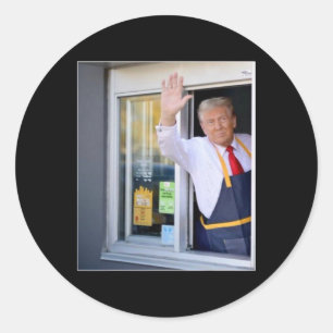 Trump With Mc Donald Trump Worker Vote For Trump Classic Round Sticker