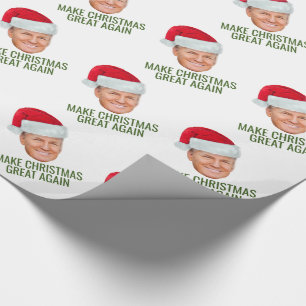 Trump with Santa Hat - Make Christmas Great Again Wrapping Paper