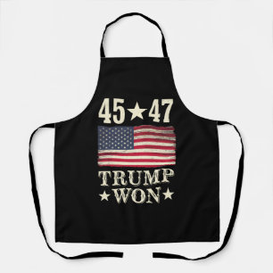 Trump Won 2024 45 47Th President Usa Flag Apron