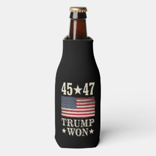 Trump Won 2024 45 47Th President Usa Flag Bottle Cooler