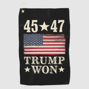 Trump Won 2024 45 47Th President Usa Flag Golf Towel