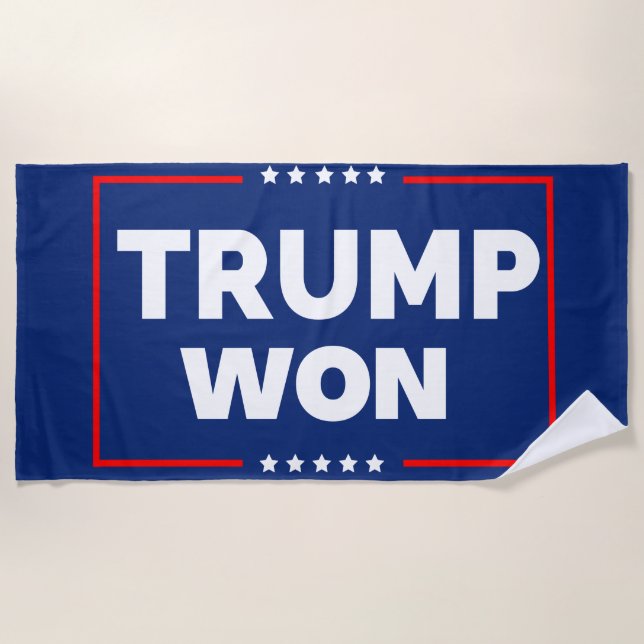Trump Won 2024 Beach Towel (Front)