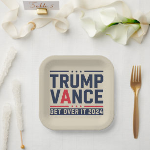 Trump Won 2024 Election President Trump Vance Paper Plate