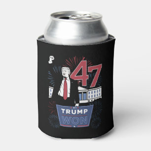 Trump Won 2024 President 47 America USA Can Cooler