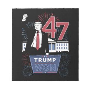 Trump Won 2024 President 47 America USA Notepad