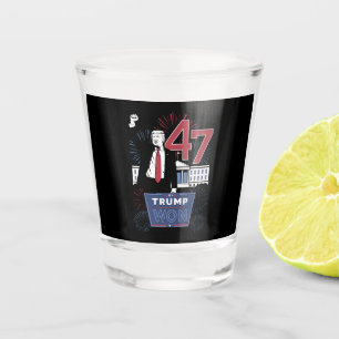 Trump Won 2024 President 47 America USA Shot Glass