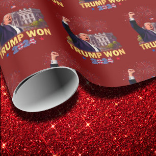 Trump Won 2024 President 47th   Donald Trump Xmas Wrapping Paper