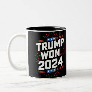 Trump Won 2024 President 47th Of White House Two-Tone Coffee Mug