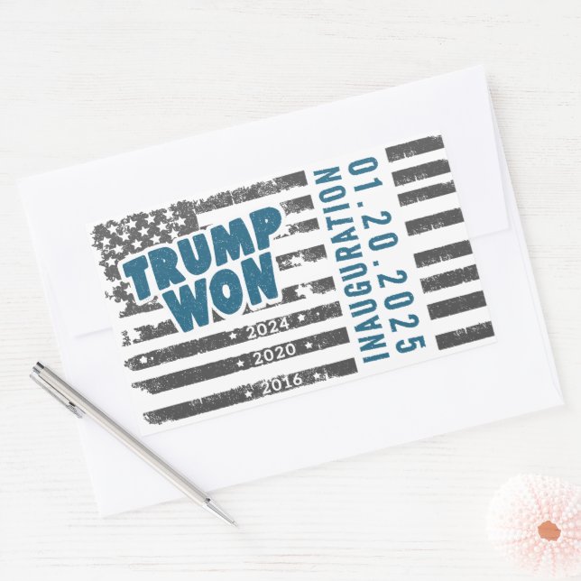Trump Won 2024 Rectangular Sticker (Envelope)