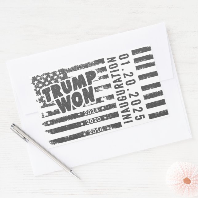 Trump Won 2024 Rectangular Sticker (Envelope)