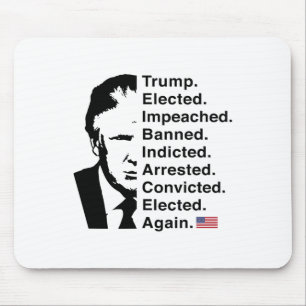 Trump Won 2024 Word List Re-elect Victory 45 47 Tr Mouse Pad