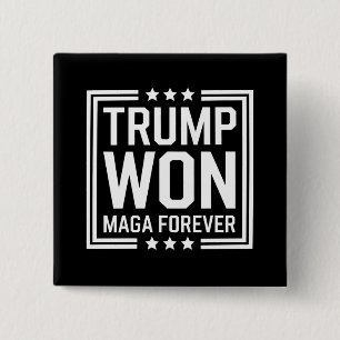 Trump won 47th US President Maga Election 2024 15 Cm Square Badge