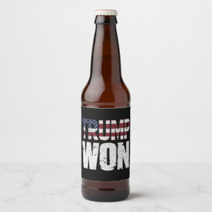 Trump Won 47th US President Won Election 2024 Beer Bottle Label