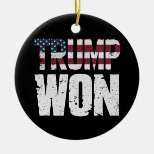 Trump Won 47th US President Won Election 2024 Ceramic Tree Decoration