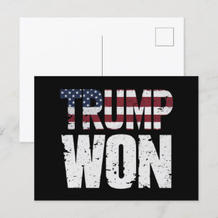 Trump Won 47th US President Won Election 2024 Postcard