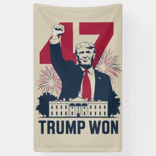 Trump Won Again 2024 Election President 47 th Banner