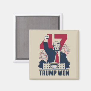 Trump Won Again 2024 Election President 47 th  Magnet
