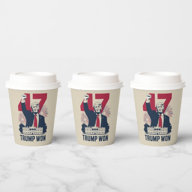 Trump Won Again 2024 Election President 47 th  Paper Cups (Multi)
