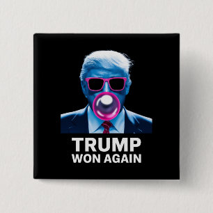Trump Won Again 2024 Election Vote President 47th  15 Cm Square Badge