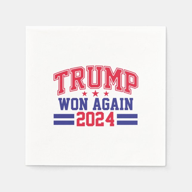 Trump Won Again 2024 Napkin (Front)