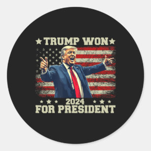 Trump Won Again 2025 Election President 47 Th Amer Classic Round Sticker