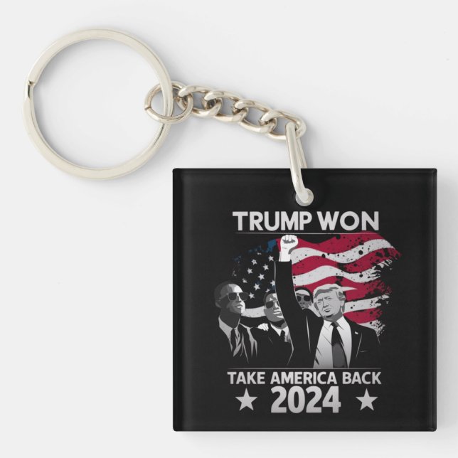 Trump Won Again Take America Back 2024 Key Ring (Front)