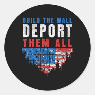 Trump Won Build The Wall Deport Them All 2024 Elec Classic Round Sticker