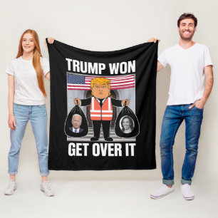Trump Won Get Over It Maga Won Election 2024 Fleece Blanket