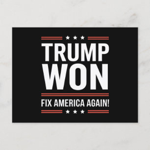 Trump Won MAGA Trump Winner 2024 Fix America Again Postcard