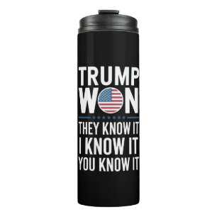 Trump Won They Know It 2024 47th President Winning Thermal Tumbler