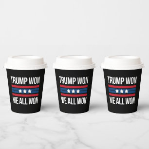 Trump Won We All Won 2024 USA Flag Trump Won Paper Cups