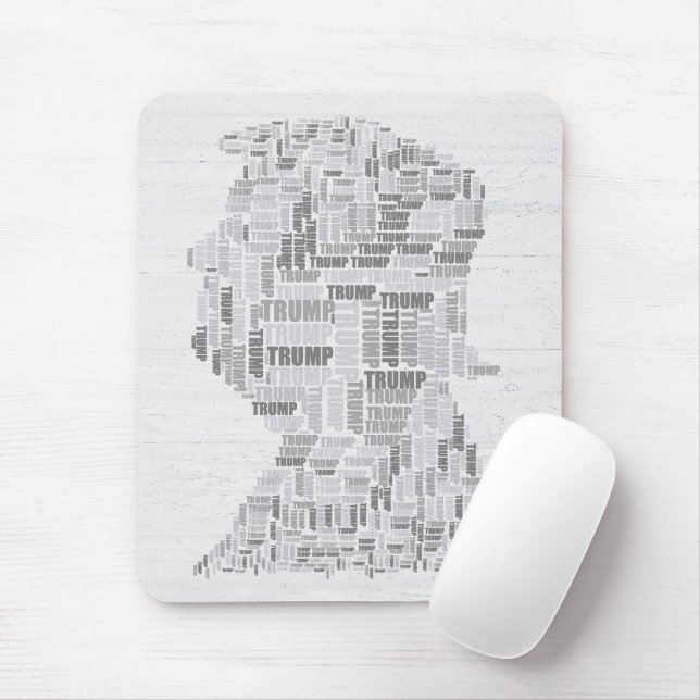 TRUMP Word Cloud on Wood Mouse Pad (With Mouse)