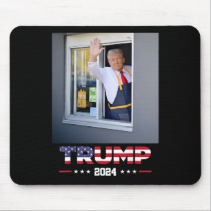 Trump Works Drive-thru Trump Serving French Fries Mouse Pad
