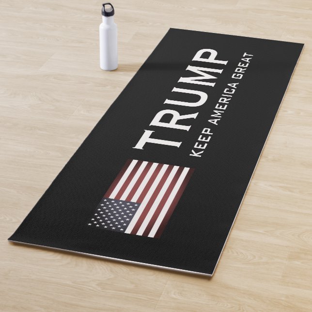 Trump yoga mat with US flag - Keep America Great  (In Situ)