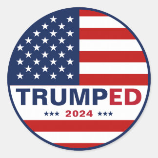 Trumped 2024 American Flag Presidential Elections Classic Round Sticker
