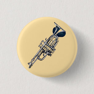 Trumpet 3 Cm Round Badge