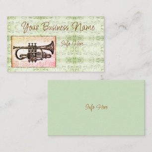 Trumpet And Music Notes Business Card
