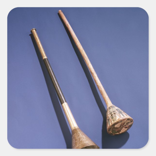 Trumpet and wooden stopper square sticker (Front)