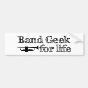 Trumpet Band Geek Bumper Sticker