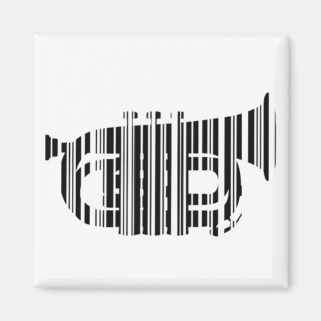 TRUMPET BAR CODE Music Barcode Pattern Design Magnet (Front)