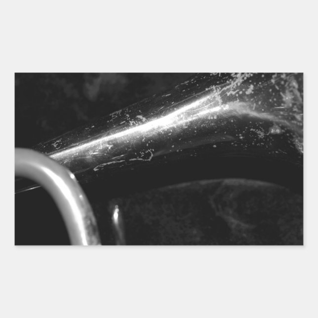 Trumpet Bell black and white Rectangular Sticker (Front)