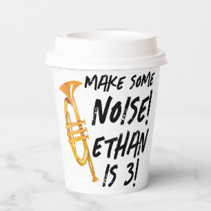 Trumpet Birthday Party Paper Cups - Music Birthday
