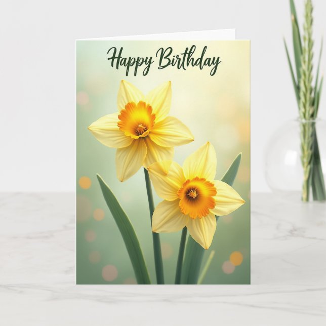 Trumpet Blossom Birthday Card (Front)