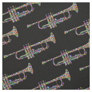 Trumpet brass colorful musical instrument fabric