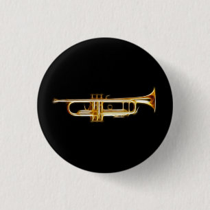 Trumpet Brass Horn Wind Musical Instrument 3 Cm Round Badge