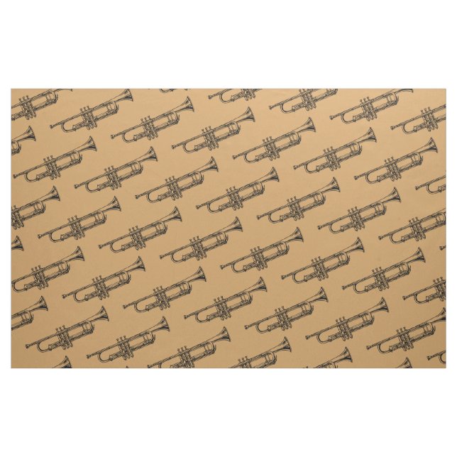 Trumpet brass musical instrument fabric (Fat Quarter)