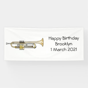 Trumpet cartoon illustration banner