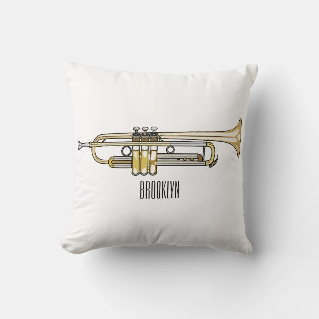 Trumpet cartoon illustration  cushion (Front)